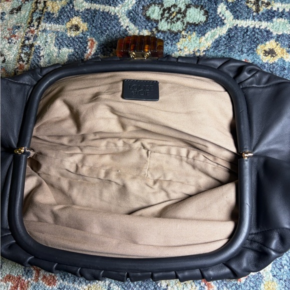 Louise Et Cie Loni Leather Clutch Bag in Black. Retail $348 - Picture 11 of 13